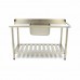 Dishwasher Table - 140 x 75cm - Right - with Sink and Backsplash - incl Storage Shelf