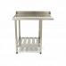 Dishwasher Table - 70 x 75cm - Left - with Backsplash and Storage Shelf