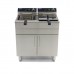 Deep Fryer - 2 x 16L - 2 Baskets - with Drain Tap and Stand - 400V