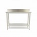 Stainless Steel Table - 60 x 60cm - Adjustable Height - with Backsplash and Storage Shelf