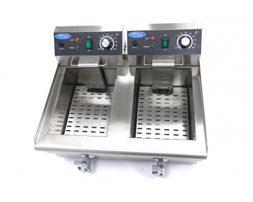 Deep Fryer - 2 x 10L - 2 Baskets - with Drain Tap