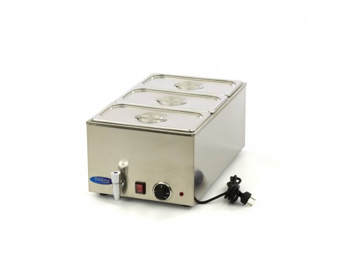 Bain Marie - with Tap - incl 3 x 1/3 GN Set - Electric