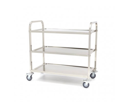 Stainless Steel Serving Trolley - 3 Shelves