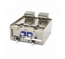 Deep Fryer - 2 x 10L - 2 Baskets - with Drain Tap - 400V