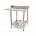 Dishwasher Table - 70 x 75cm - Right - with Backsplash and Storage Shelf