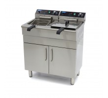 Deep Fryer - 2 x 16L - 2 Baskets - with Drain Tap and Stand - 400V