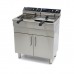 Deep Fryer - 2 x 16L - 2 Baskets - with Drain Tap and Stand - 400V