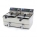 Deep Fryer - 2 x 13L - 2 Baskets - with Drain Tap