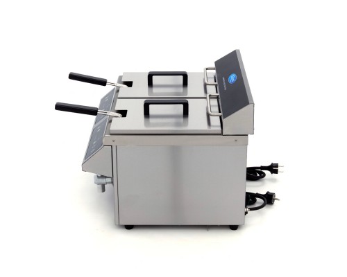 Deep Fryer - 2 x 8L - 2 Baskets - with Drain Tap - Induction