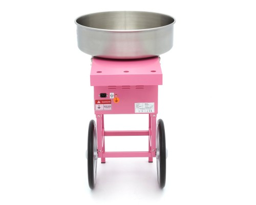 Candy Floss Machine – Ø 52cm – Pink – with Cart