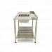 Dishwasher Table - 140 x 75cm - Left - with Sink and Backsplash - incl Storage Shelf