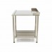 Dishwasher Table - 70 x 75cm - Right - with Backsplash and Storage Shelf