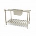 Dishwasher Table - 140 x 75cm - Right - with Sink and Backsplash - incl Storage Shelf