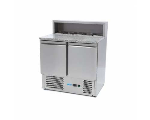 Pizza Prep Fridge - 90cm - 2 Doors - Fits 5 x 1/6 GN - incl Stainless Steel Cover