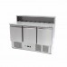 Pizza Prep Fridge - 137cm - 3 Doors - Fits 8 x 1/6 GN - incl Stainless Steel Cover