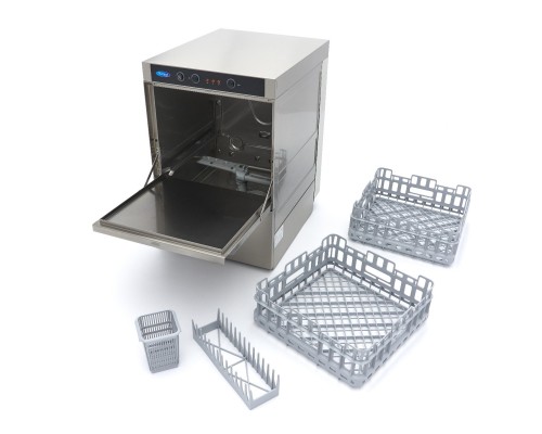 Undercounter Dishwasher - 40 x 40cm - with Drain, Rinse Aid and Soap Pumps - 230V