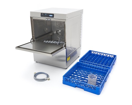 Undercounter Dishwasher - 50 x 50cm - with Drain, Rinse Aid and Soap Pump - Digital Display - 400V