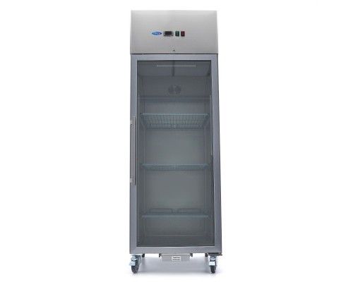 Freezer - 600L - 3 Adjustable Shelves (2/1GN) - Stainless Steel - with Glass Door