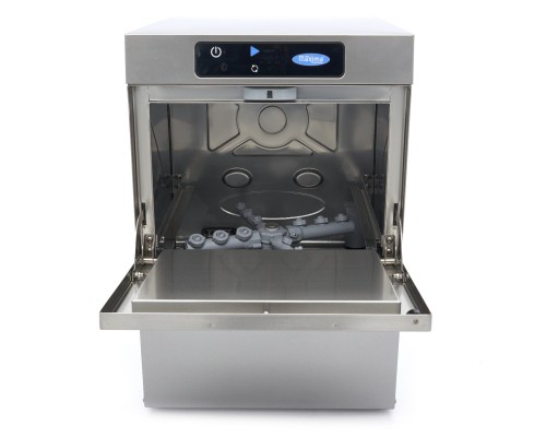 Glass Washer - 35 x 35cm - with Drain, Rinse Aid and Soap Pump - Digital Display - 230V