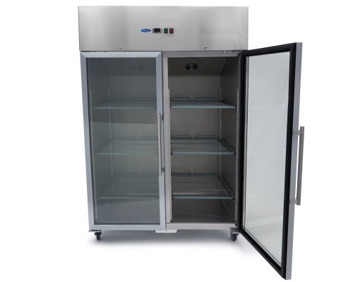 Freezer - 1200L - 6 Adjustable Shelves (2/1GN) - Stainless Steel - with Glass Door