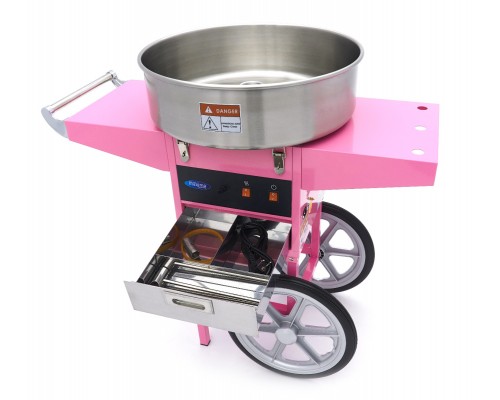 Candy Floss Machine – Ø 52cm – Pink – with Cart