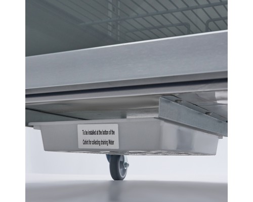 Fridge - 600L - 3 Adjustable Shelves (2/1GN) - Stainless Steel - with Glass Door