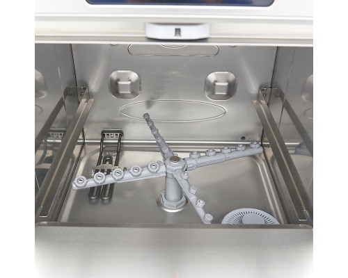 Undercounter Dishwasher - 50 x 50cm - with Drain, Rinse Aid and Soap Pump - Digital Display - 400V