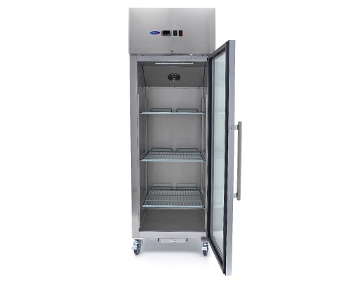 Freezer - 600L - 3 Adjustable Shelves (2/1GN) - Stainless Steel - with Glass Door