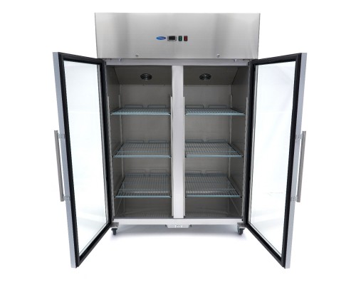 Freezer - 1200L - 6 Adjustable Shelves (2/1GN) - Stainless Steel - with Glass Door