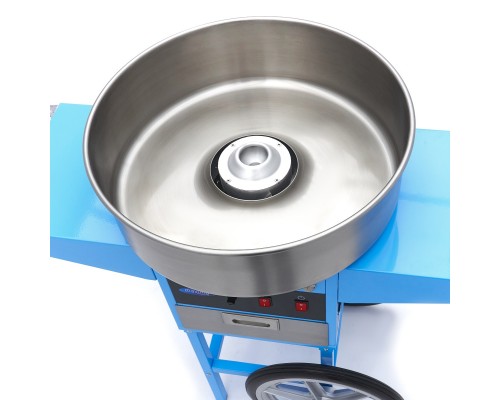 Candy Floss Machine – Ø 52cm – Blue – with Cart