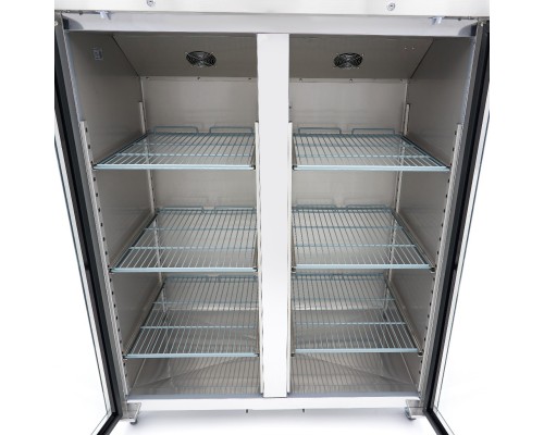 Freezer - 1200L - 6 Adjustable Shelves (2/1GN) - Stainless Steel - with Glass Door