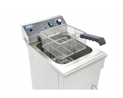 Deep Fryer - 16L - 1 Basket - with Drain Tap and Stand - 230V