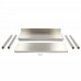 Stainless Steel Table - 80 x 60cm - Adjustable Height - with Backsplash and Storage Shelf