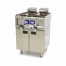 Deep Fryer - 2 x 10L - 2 Baskets - with Drain Tap - 400V