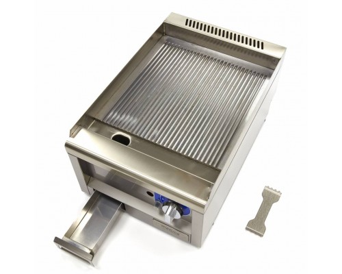 Commercial Grade Griddle - Grooved - Single Unit - 60cm Deep - Gas