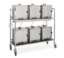 Aisi 304 stainless steel storage trolley for food warmers, Metalcarrelli, 1150