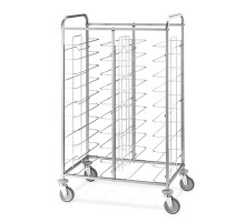 Aisi 304 stainless steel tray trolley, capacity 20 universal trolleys, shelf spacing 11 cm, Metalcarrelli, 1475U