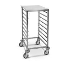 8 x gn 1/1 aisi 304 stainless steel container trolley, c-shaped runners, shelf spacing cm 7,5, Metalcarrelli, 2073