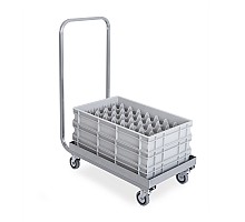 Stainless steel  rack stacking trolley  with handle, base cm 61x41, Metalcarrelli, 2202P