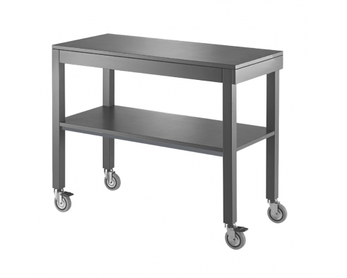 Modern-style wooden service trolley, 2 shelves cm 100x45, colour granite grey, Metalcarrelli, 6840G