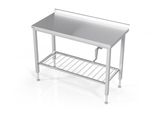 Manual height adjustable table with grid shelf, Novameta, DML-QSV-60/70/90