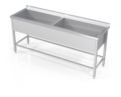 Double pot sink with frame for modular shelves, Novameta, DV2-PMA-190/60/90