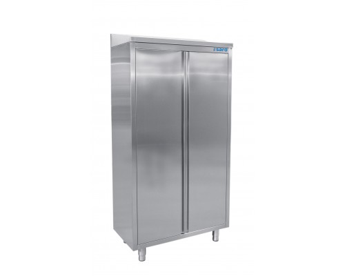 SARO Stainless steel high cabinet with 3 shelves and 2 hinged doors, 1000mm