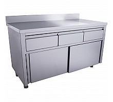 SARO Schuifdeurkast <br> - 3 lades.1400X700mm met Opstaande rand