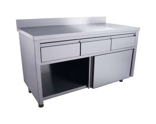 SARO Sliding door cabinet - 3 drawers.1400X700mm with upstand