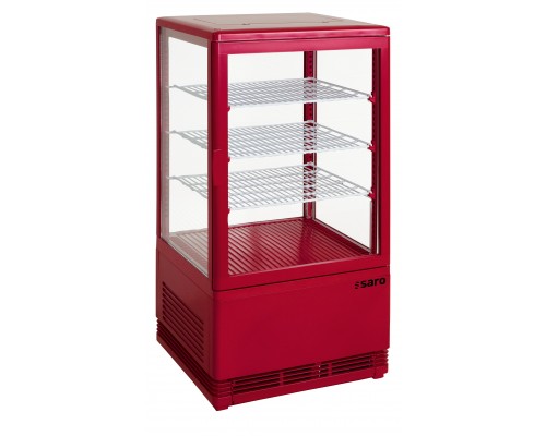 SARO Mini-Umluftkühlvitrine 68 Liter,
Modell SC 70 rot SARO Mini saldētais stikla skapis ar ventilācijas dzesēšanu, modelis SC 70 sarkans