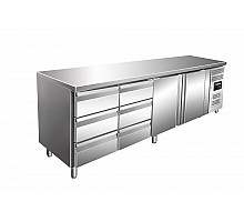 SARO Cooling table with 2 doors and 2x 3 drawer set, model KYLJA 4150 TN