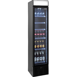 SARO Getränkekühlschrank mit Werbetafel - schmal, 
Modell DK 134