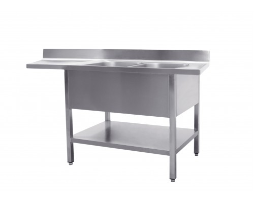 SARO Sink station with 2 basins, right - 700 mm depth, 1800mm