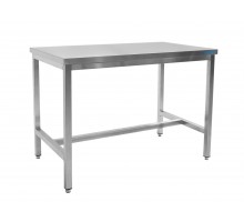 SARO Roestvrijstalen tafel, zonder onderblad <br> - 600 mm diepte, 1200 mm